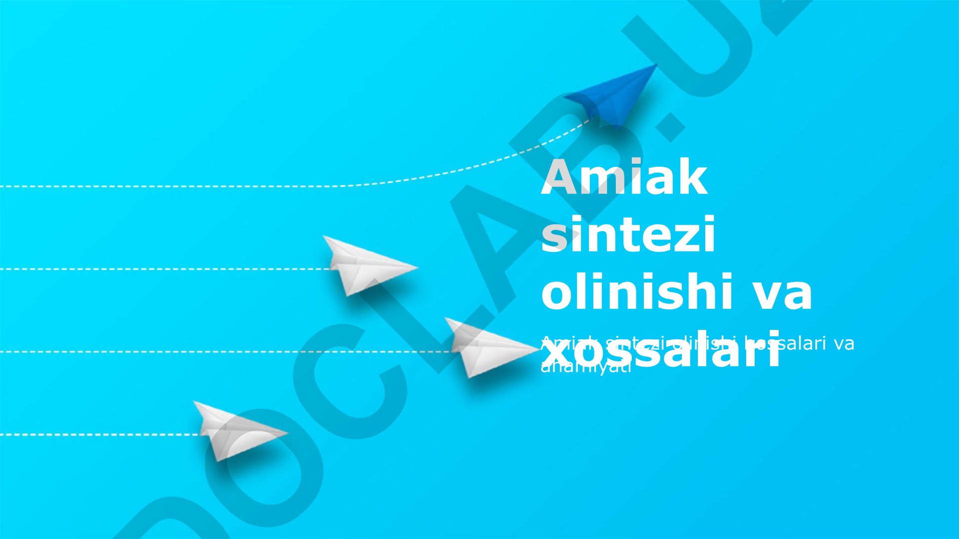 Ammiak sintezi olinishi va xossalari