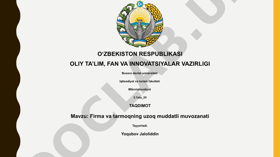 Firma va tarmoqning uzoq muddatli muvozanati
