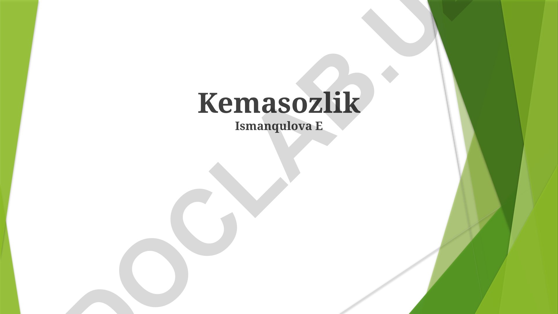 Tozalikning afzalliklari va uni saqlash usullari