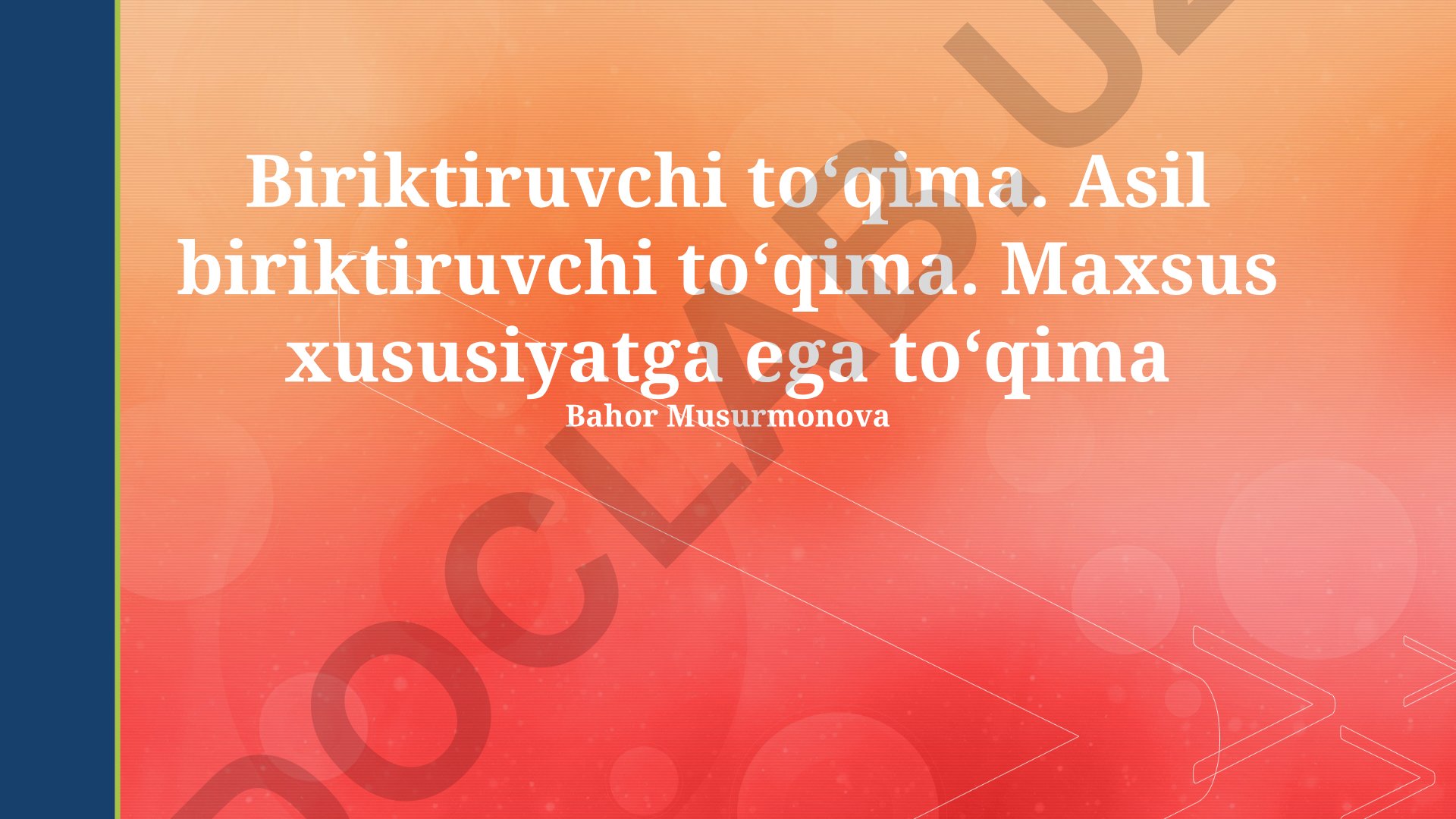 Biriktiruvchi toʻqima turlari va tuzilishi