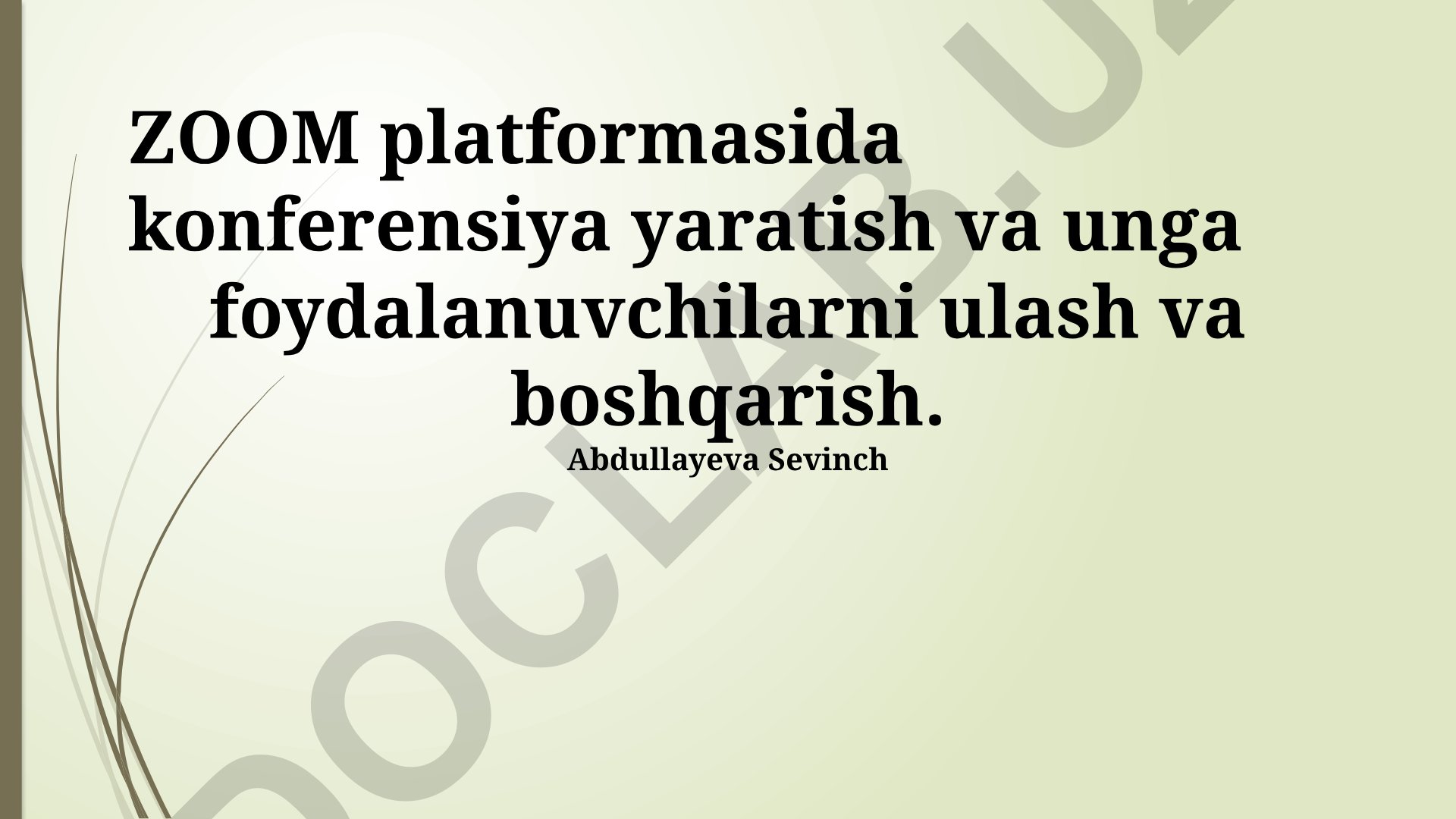 Zoom platformasida konferensiya yaratish va boshqarish