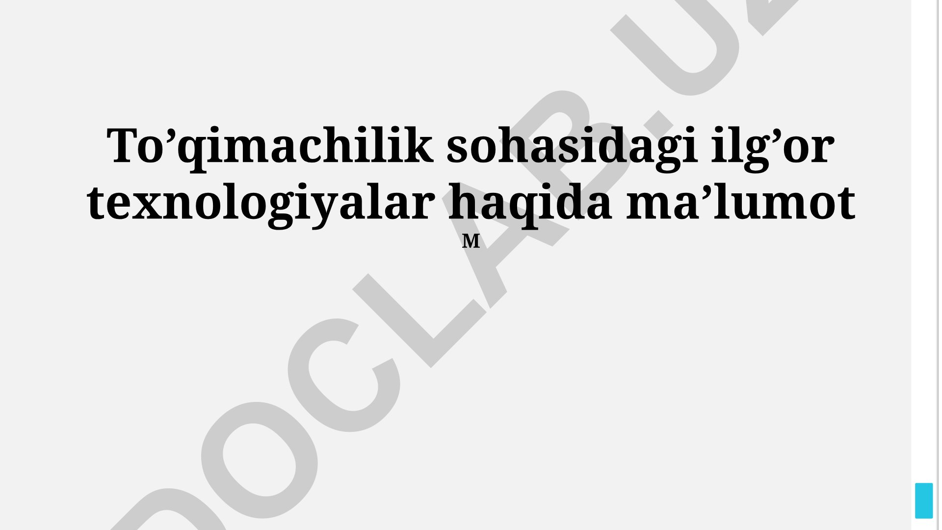 To'qimachilik sohasidagi ilg'or texnologiyalar