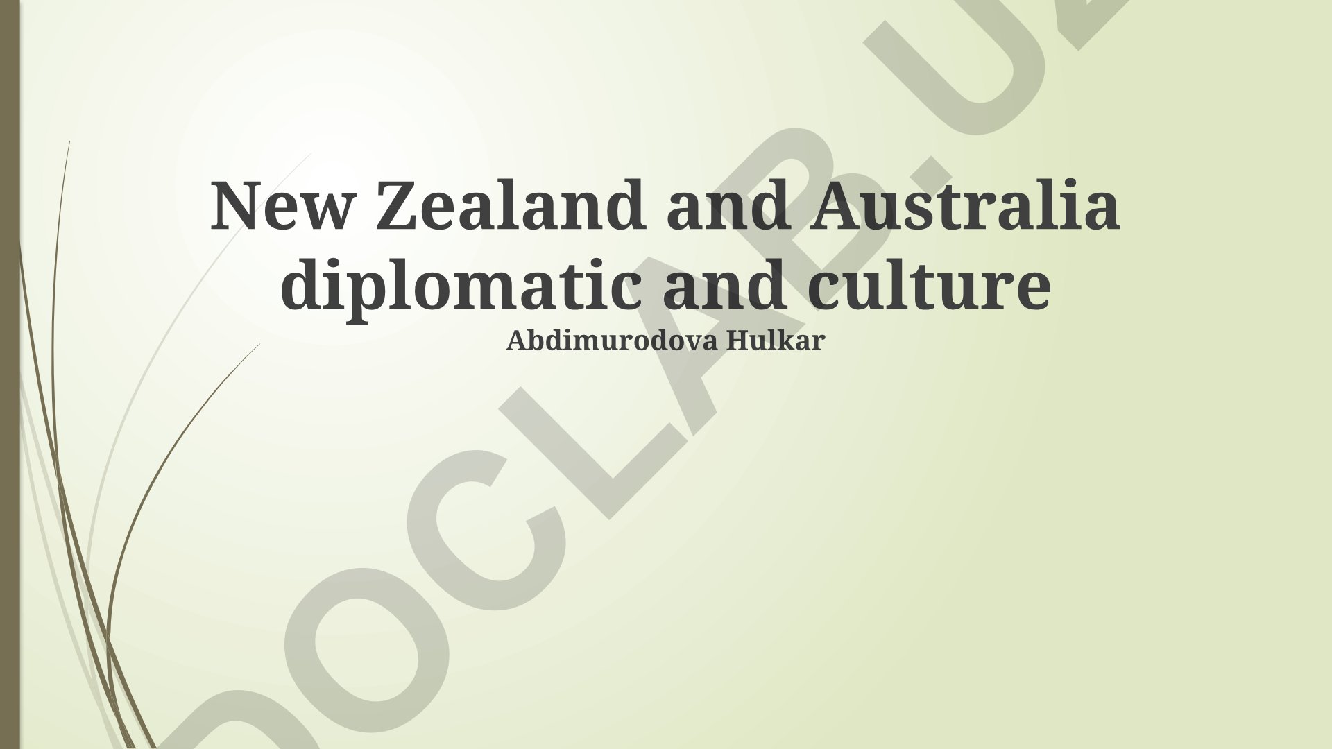 New Zealand and Australia diplomatic and culture
