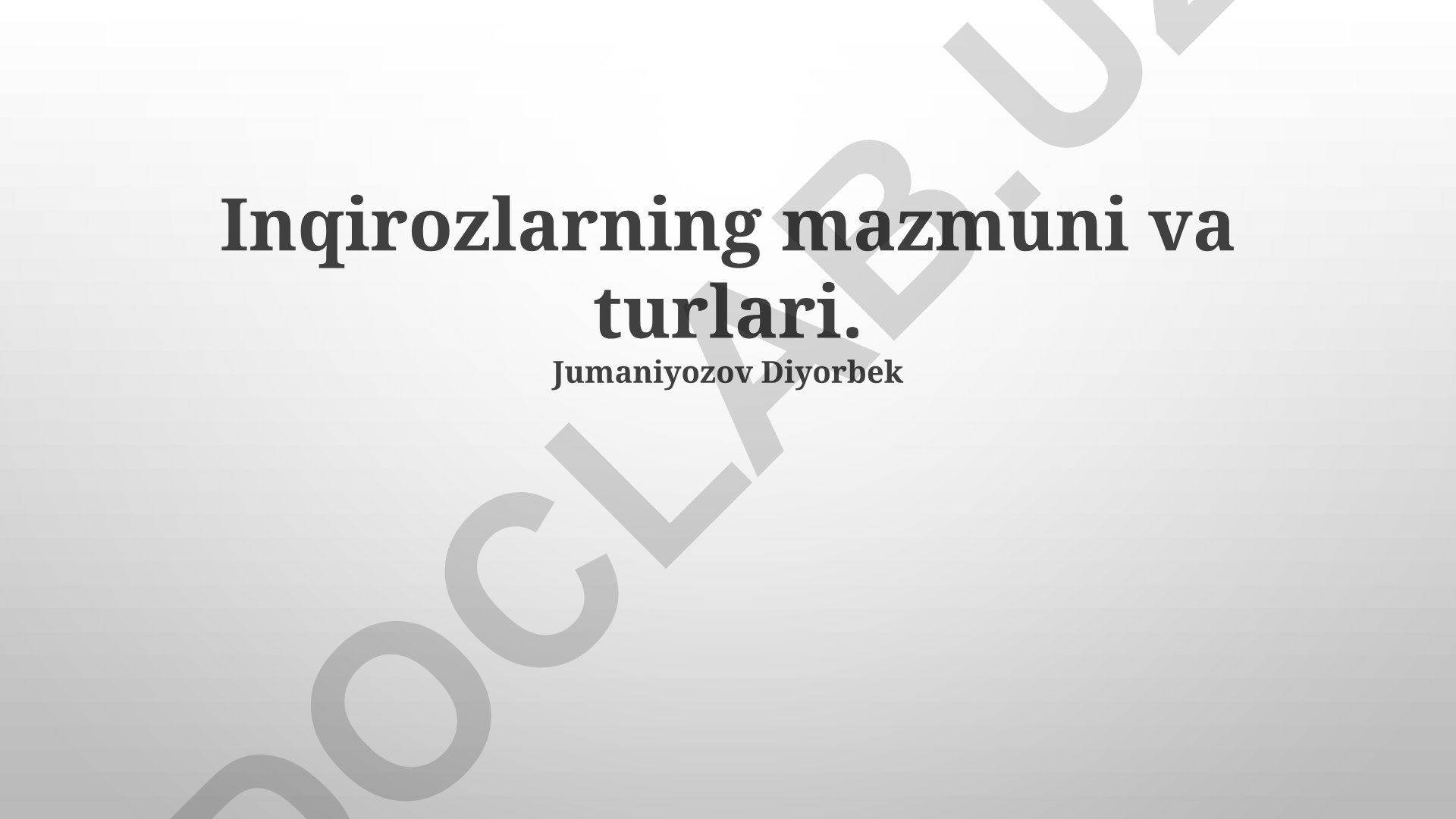 Inqirozlarning mazmuni va turlari