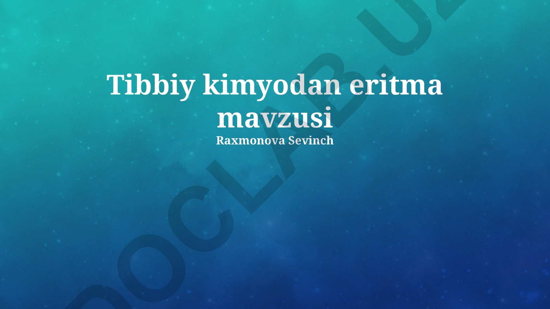 Dorivor molekulalarni loyihalash, sintez qilish va farmakologik baholash