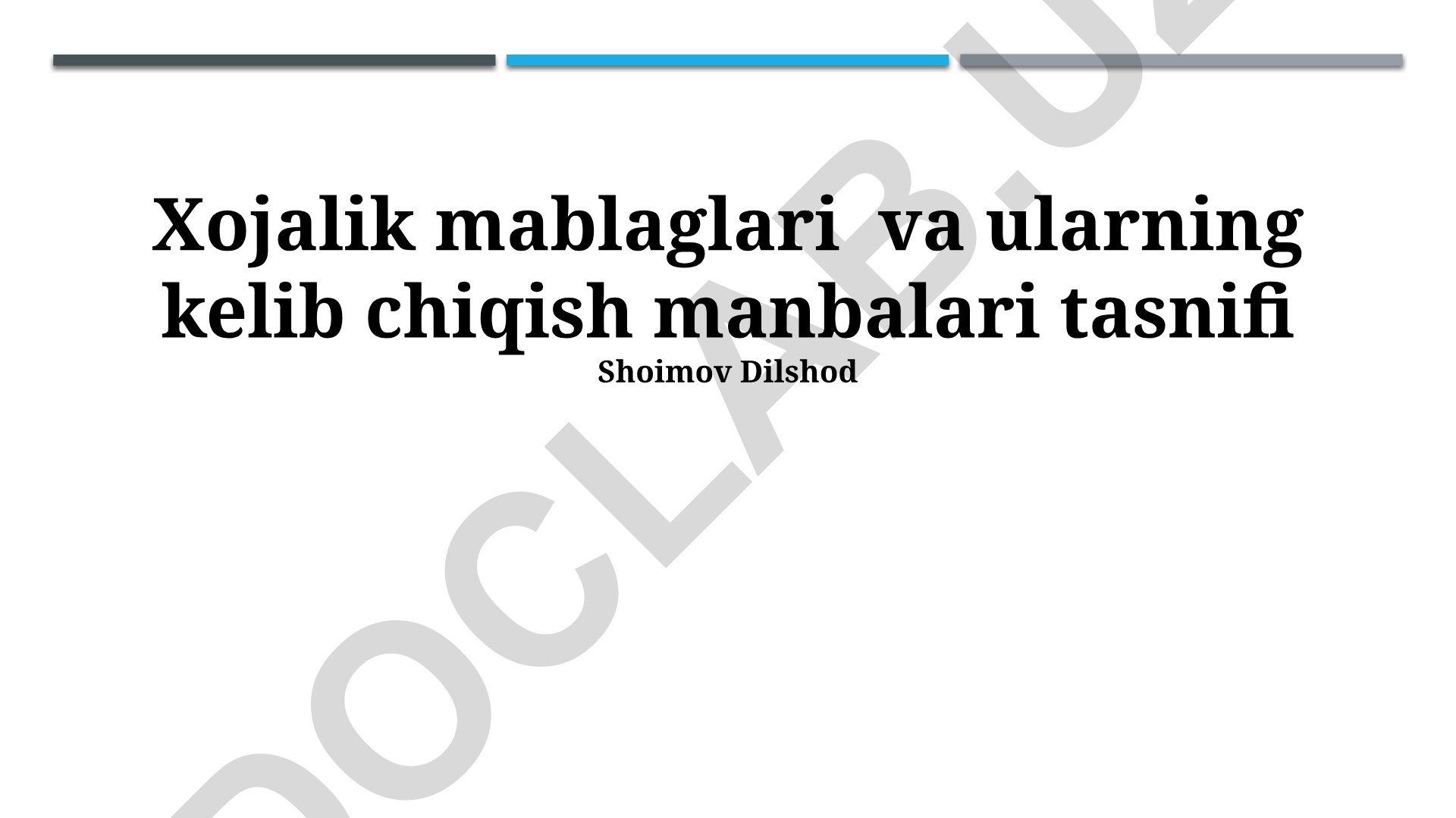Uy xo'jaliklarining moliyaviy ahvoli va daromad manbalari tasnifi