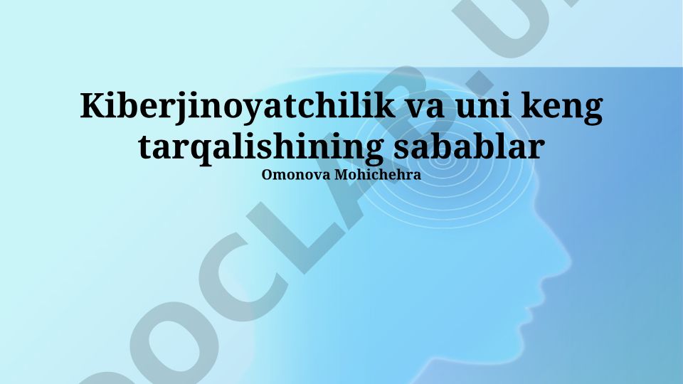 Kiberjinoyatchilik va uni keng tarqalishining sabablari