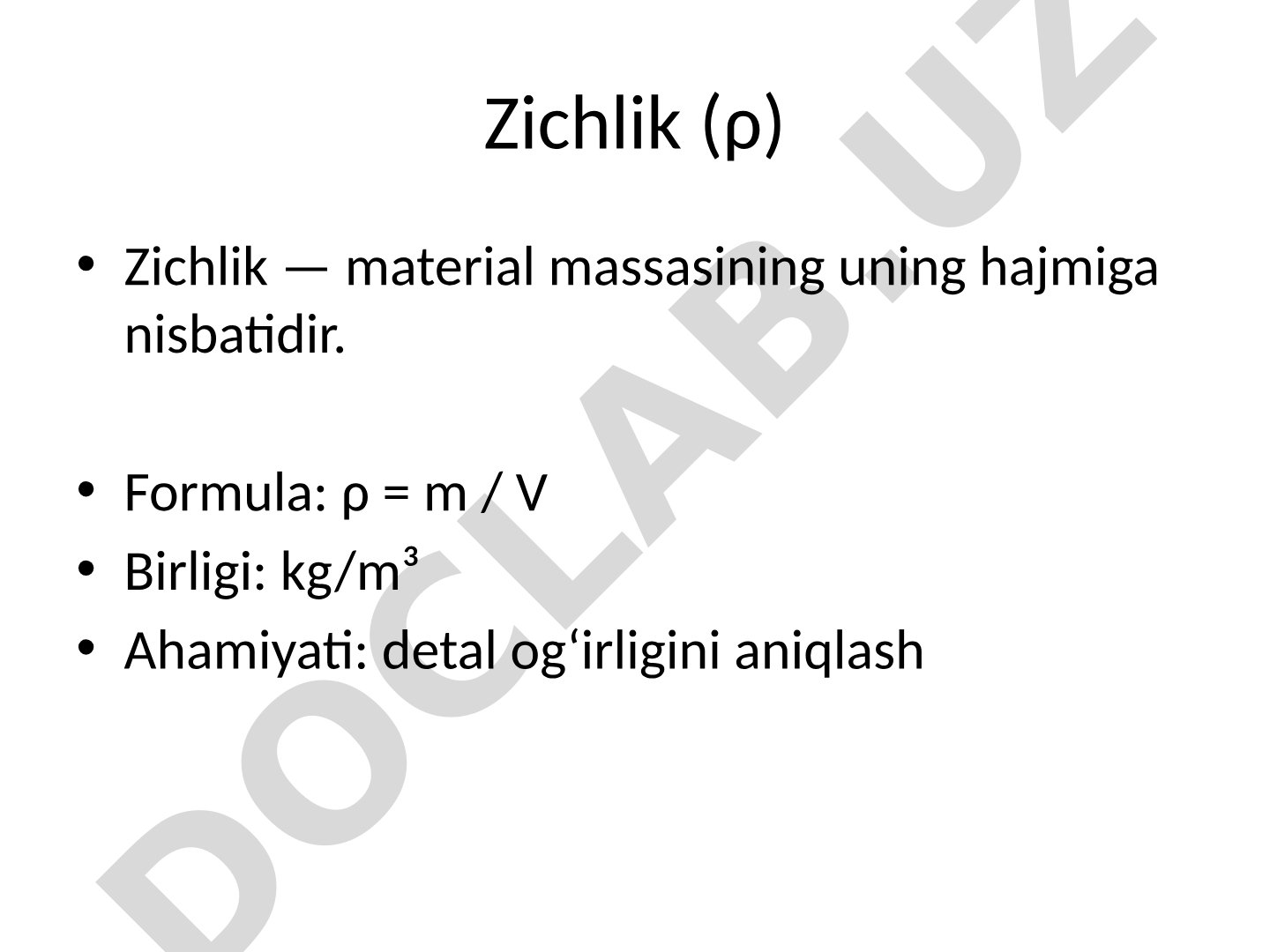 Materiallarning fizik-mexanik xossalari