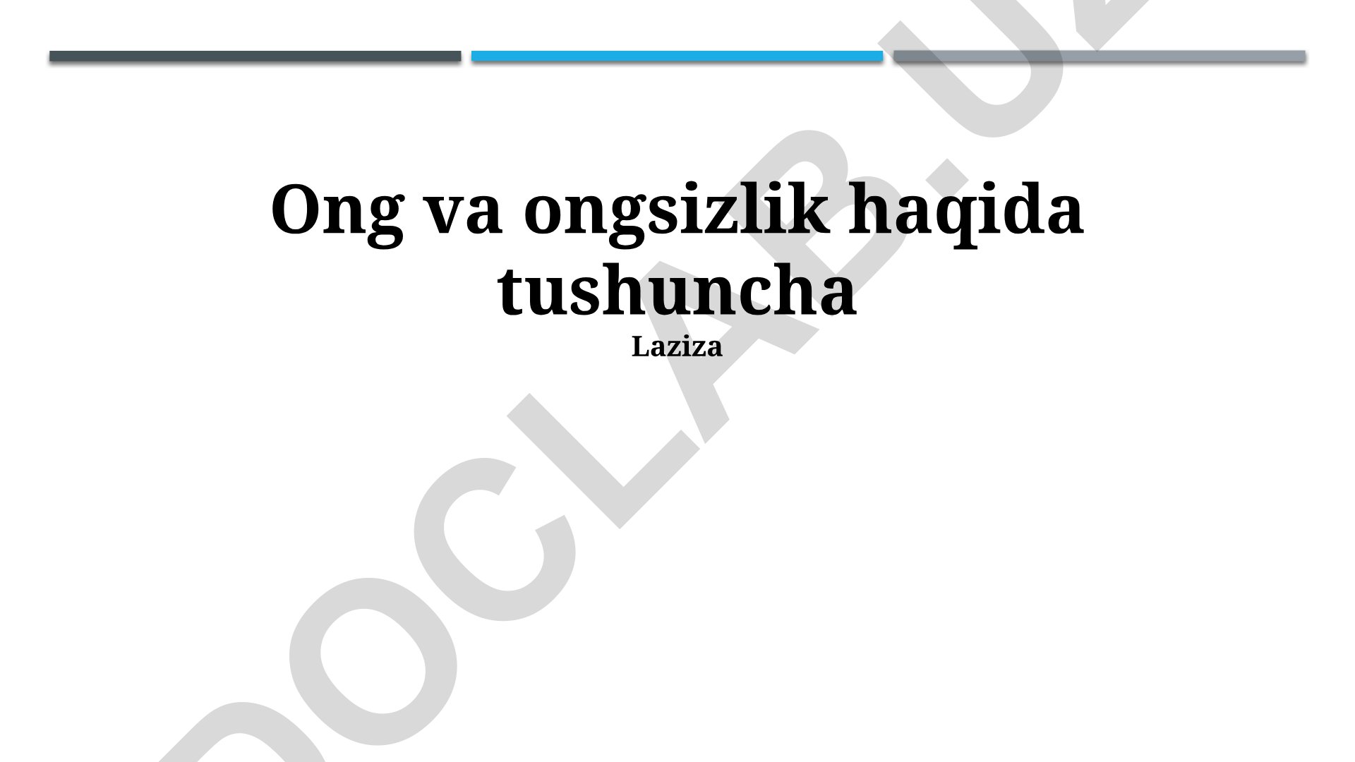Ong va ongsizlik tushunchasi