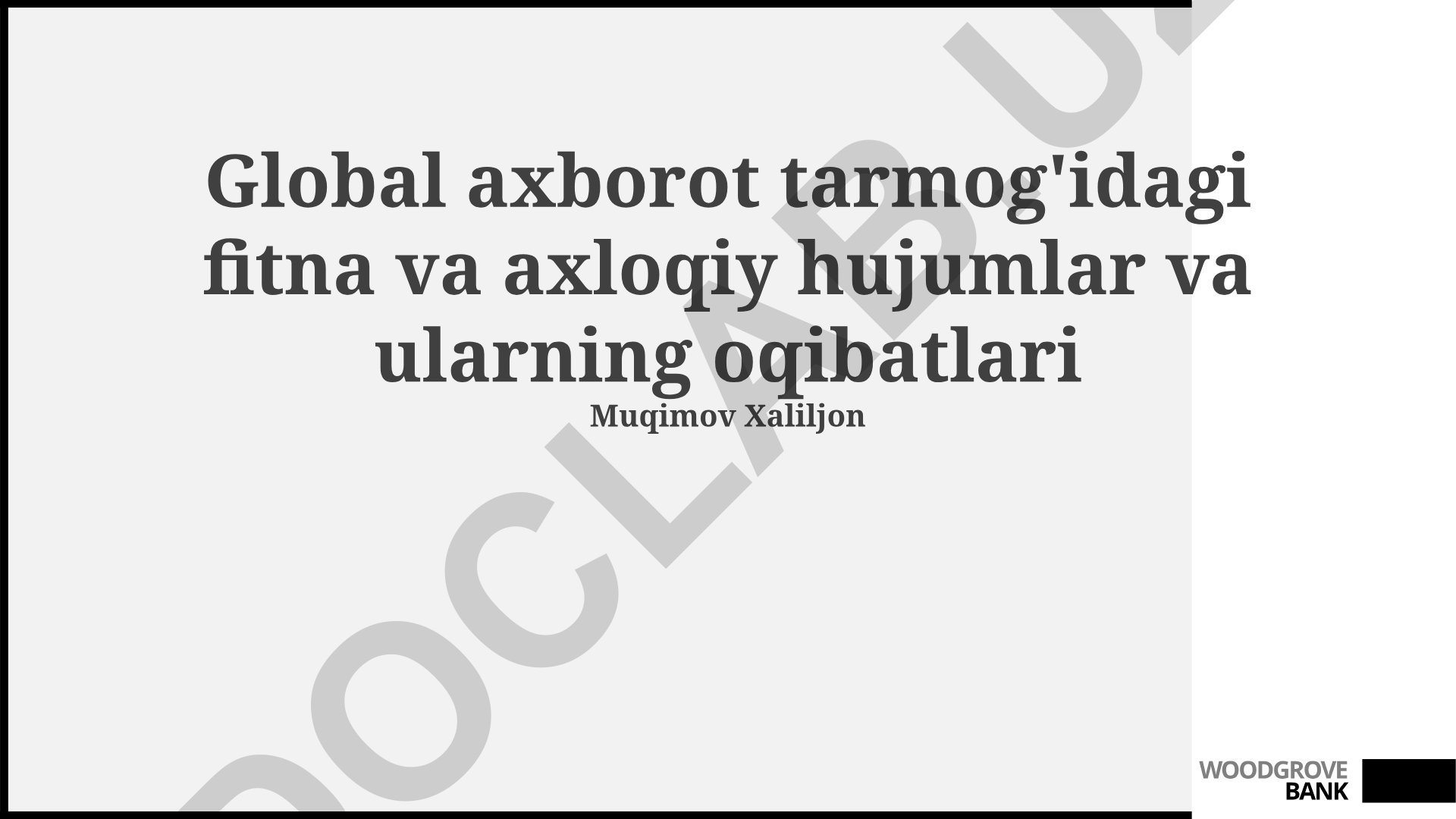 Global axborot tarmog'idagi fitna nazariyalari va axloqiy hujumlar