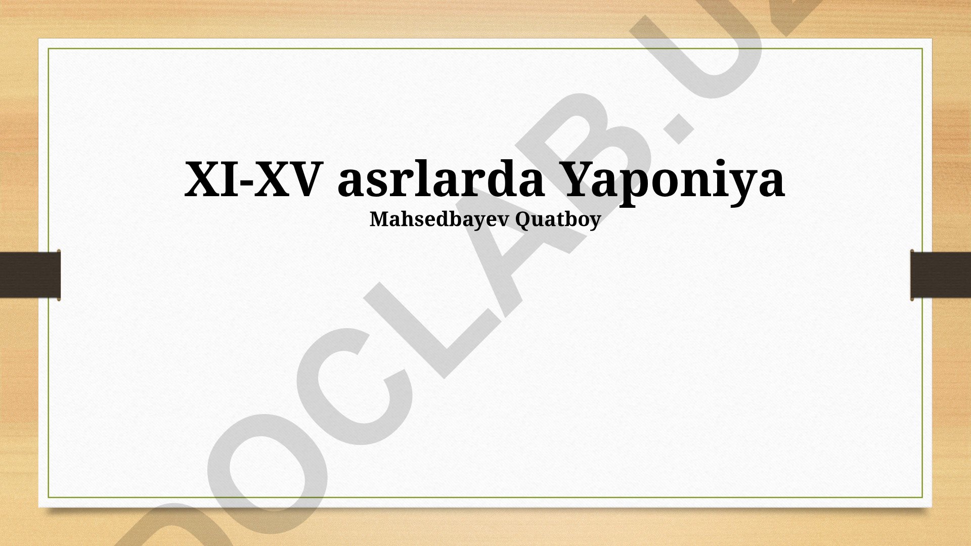 XI-XV asrlarda Yaponiya iqtisodiyoti, jamiyati va madaniyati