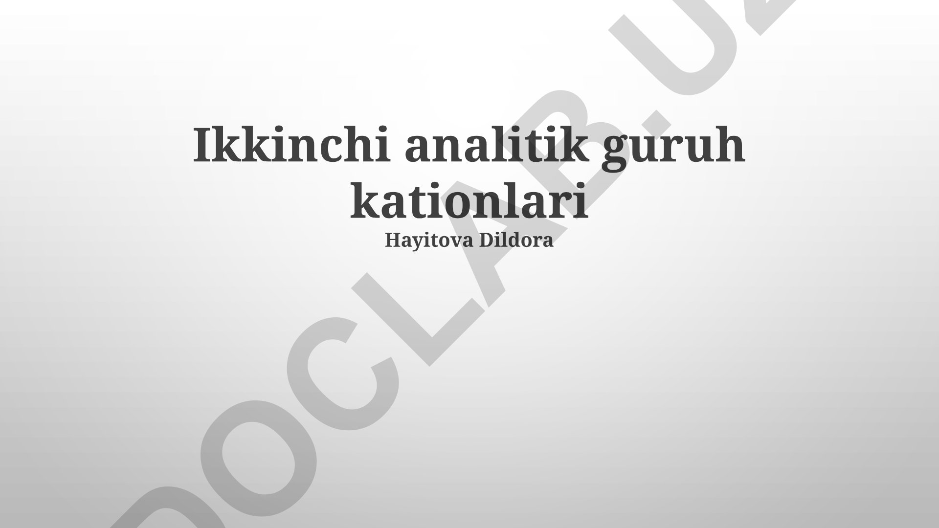 Ikkinchi analitik guruh kationlari: xususiyatlari va aniqlash usullari