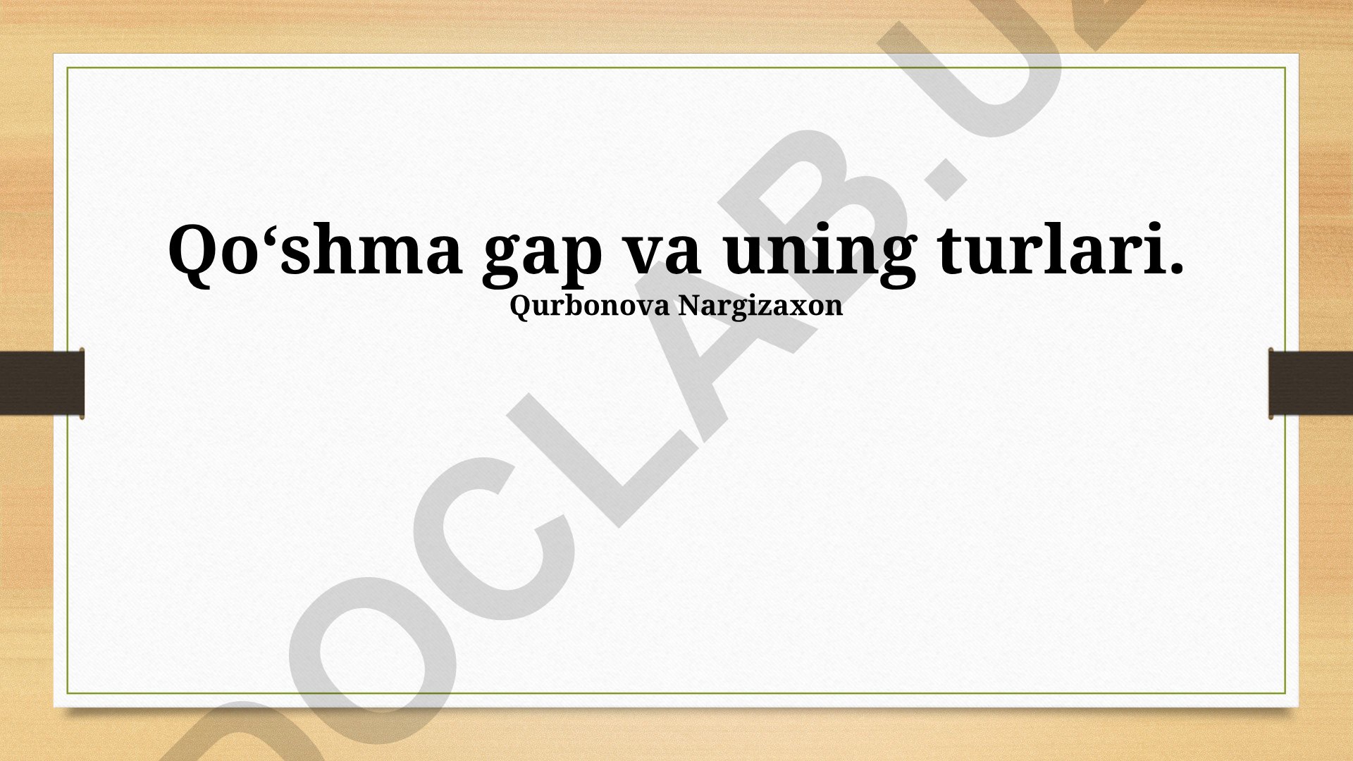 Qoʻshma gap va uning turlari