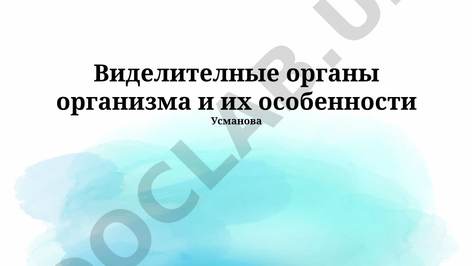 Виделительные органы организма и их особенности