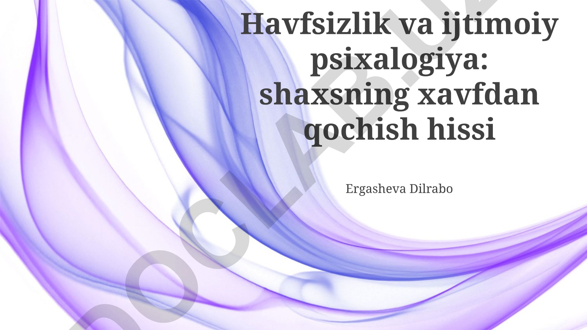 Havfsizlik va ijtimoiy psixologiya: shaxsning xavfdan qochish hissi
