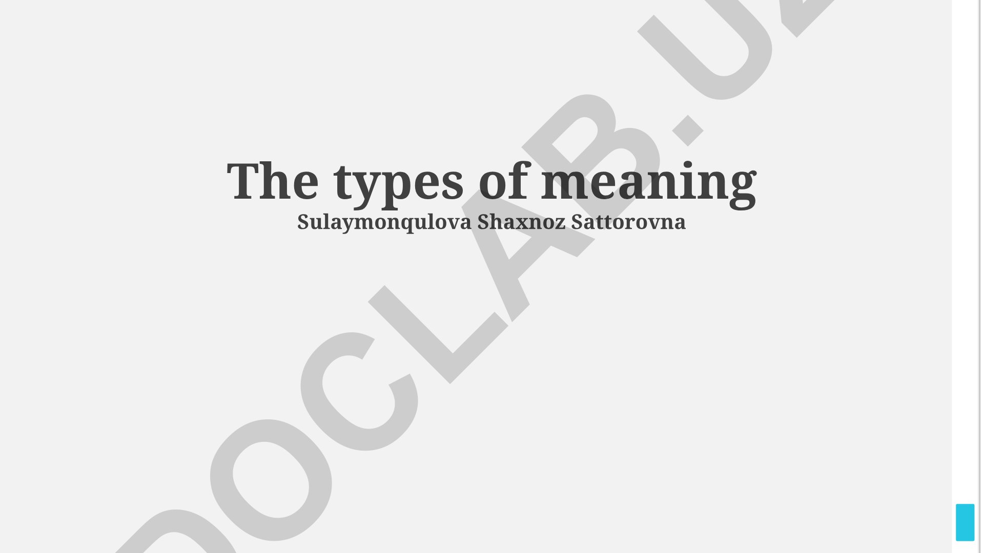 Ma'noning turlari: pragmatik, ijtimoiy va semantik ma'nolar