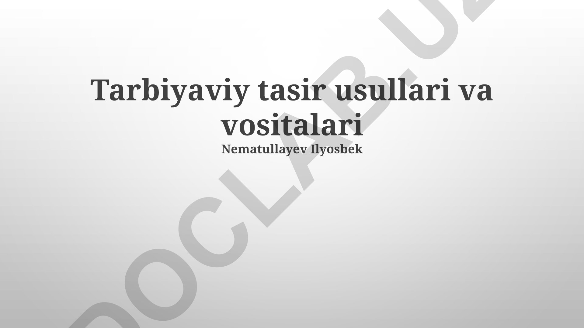 Zamonaviy ta'lim texnologiyalari va tarbiyaviy tasir usullari