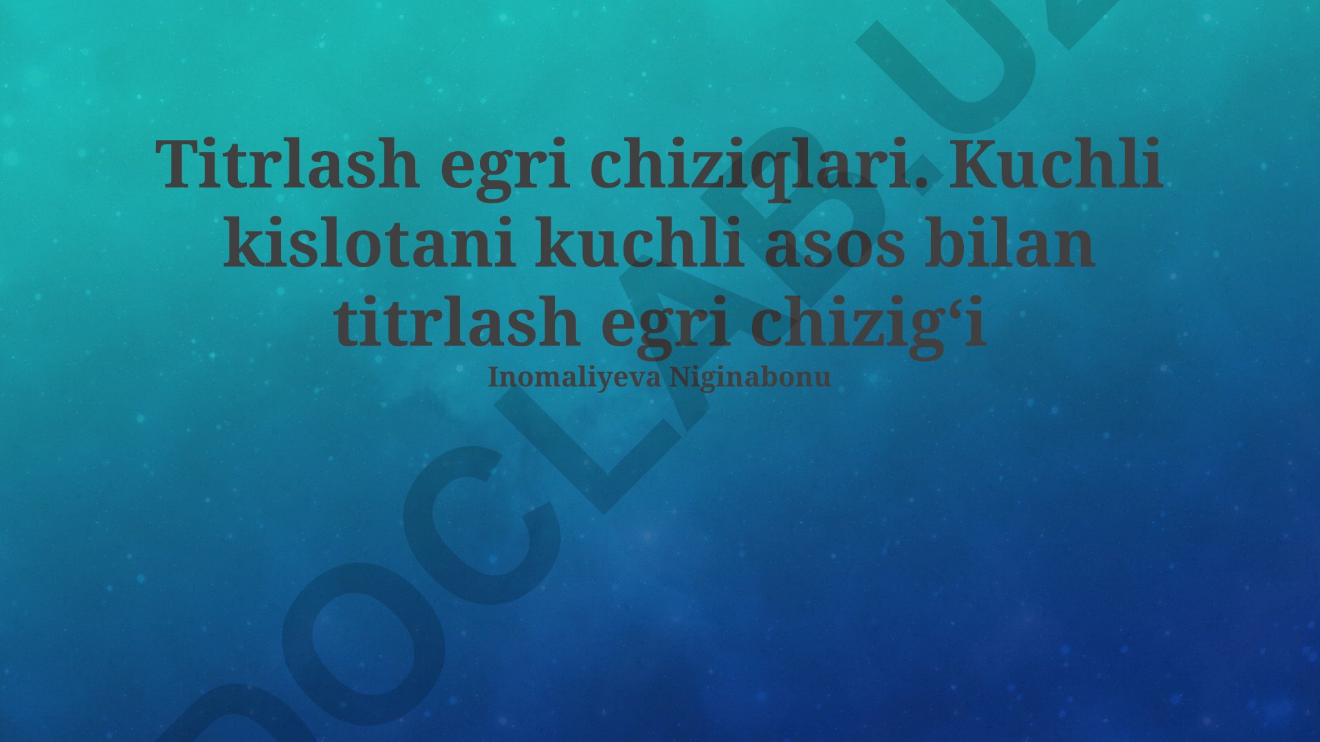 Kuchli kislota va kuchli ishqor titrlash egrisi