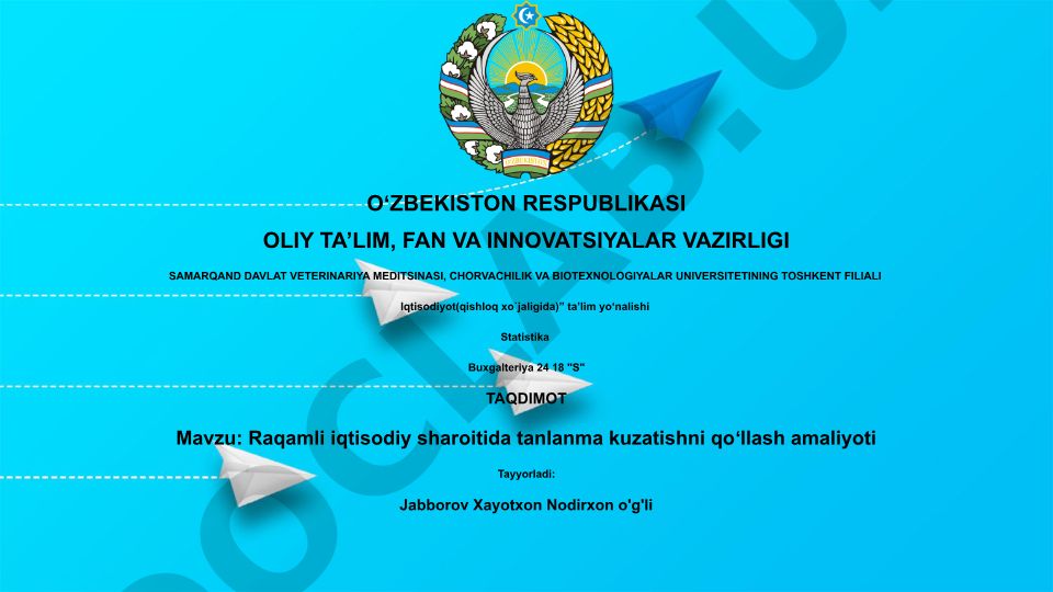 Raqamli iqtisodiy sharoitida tanlanma kuzatishni qoʻllash amaliyoti