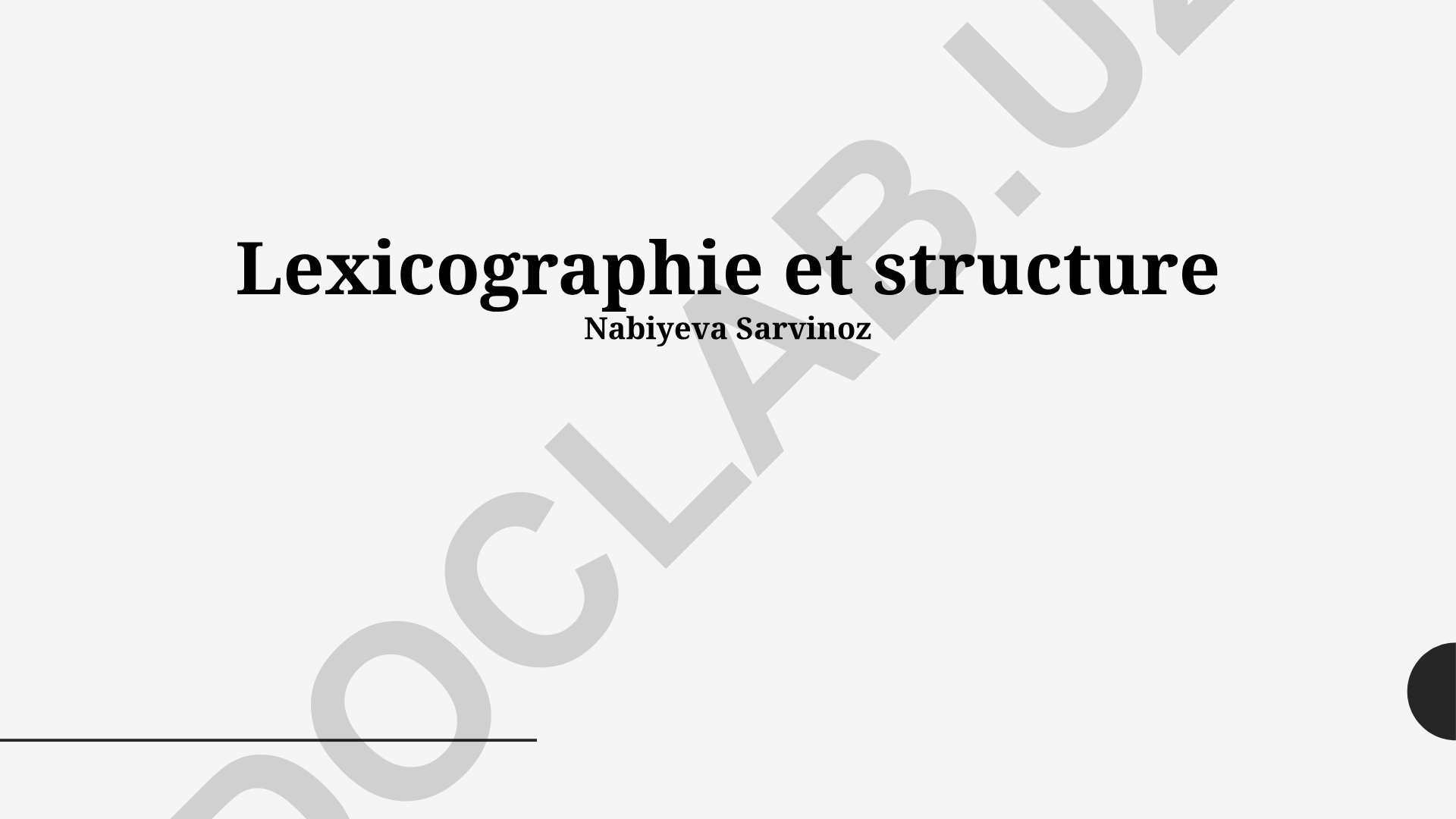 Lexicographie et structure des dictionnaires