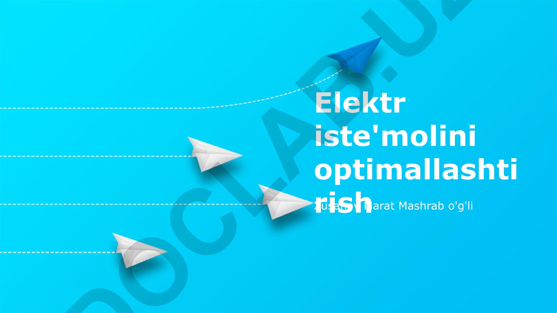 Elektr iste'molini optimallashtirish