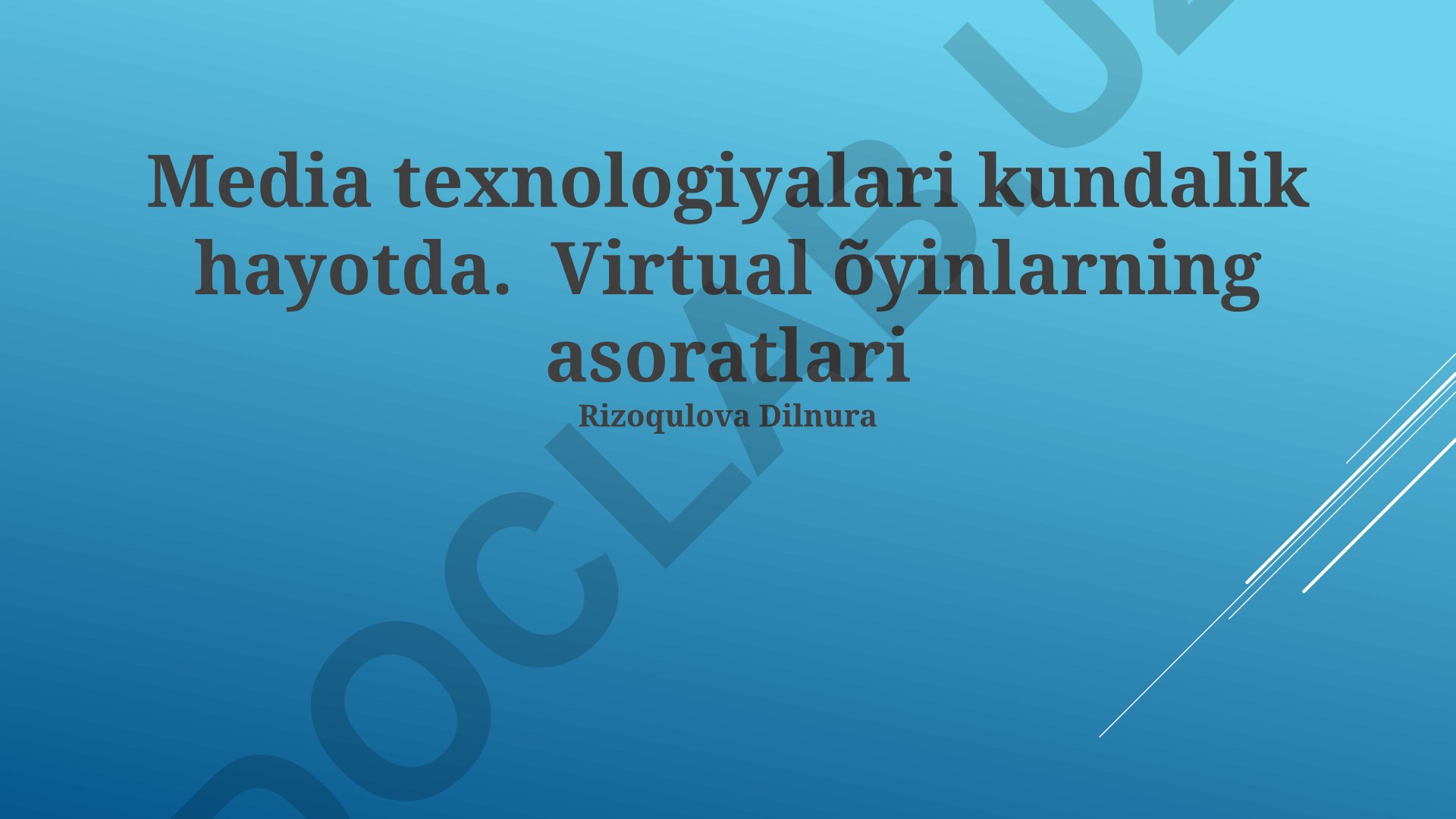 Media texnologiyalari va virtual o'yinlarning ta'siri