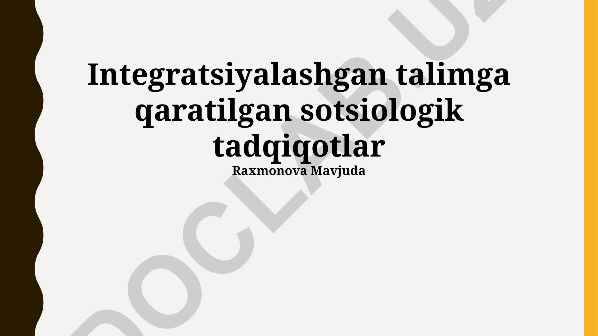Integratsiyalashgan ta'limga qaratilgan sotsiologik tadqiqotlar