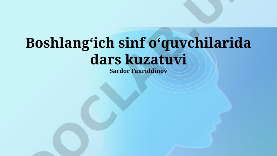 Boshlangʻich sinf oʻquvchilarida dars kuzatuvi natijalari va tahlili