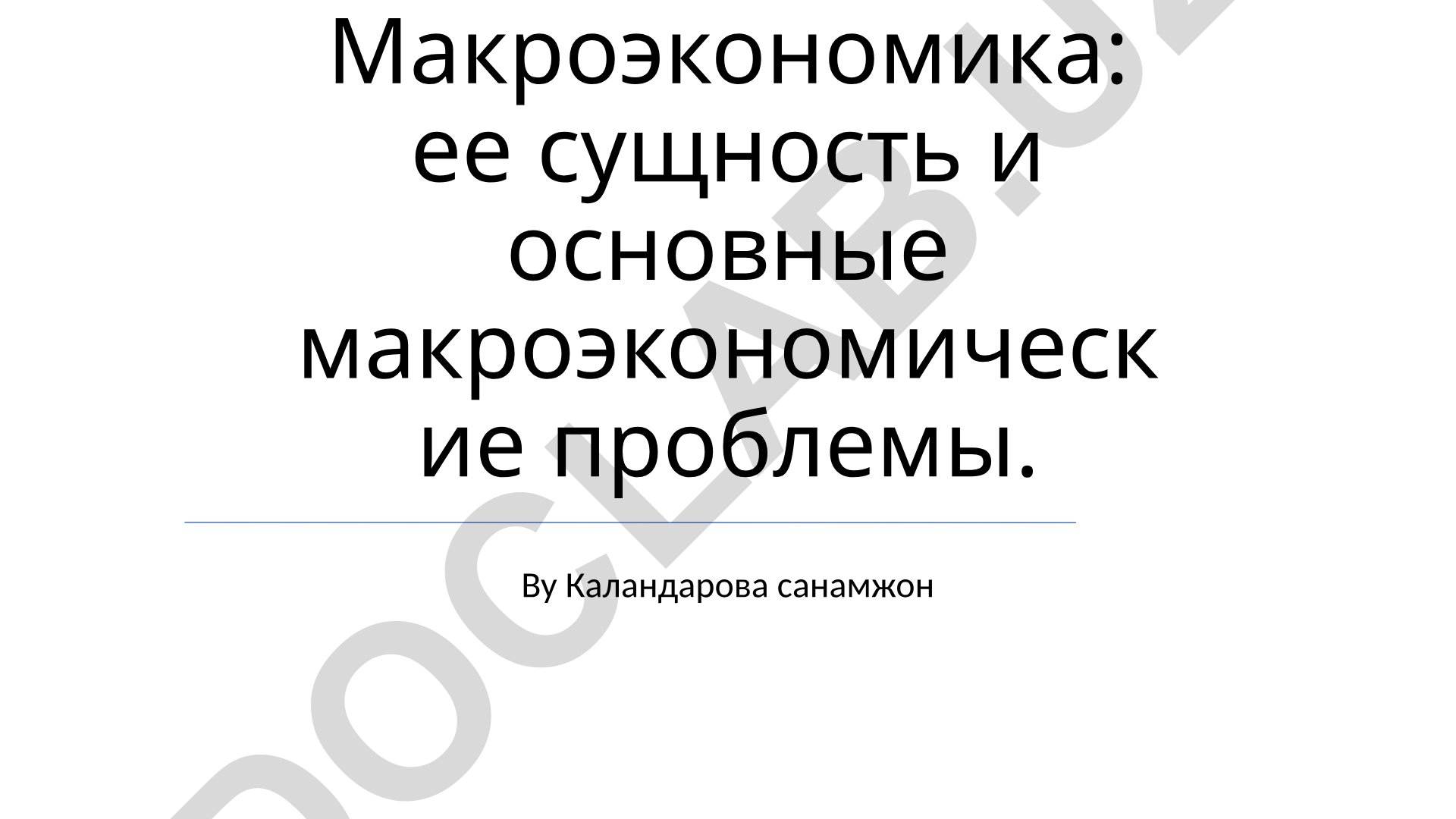 Макроэкономика: сущность и основные макроэкономические проблемы