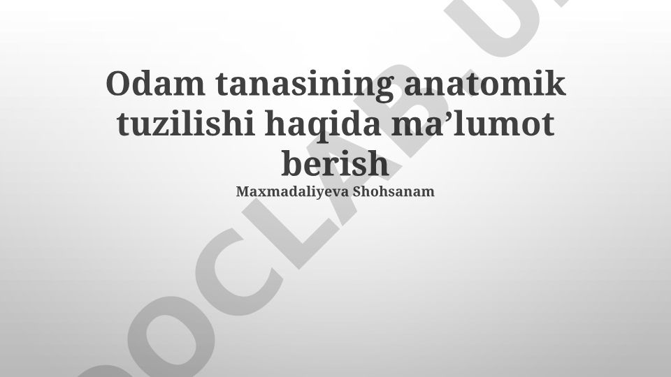 Odam tanasining anatomik tuzilishi