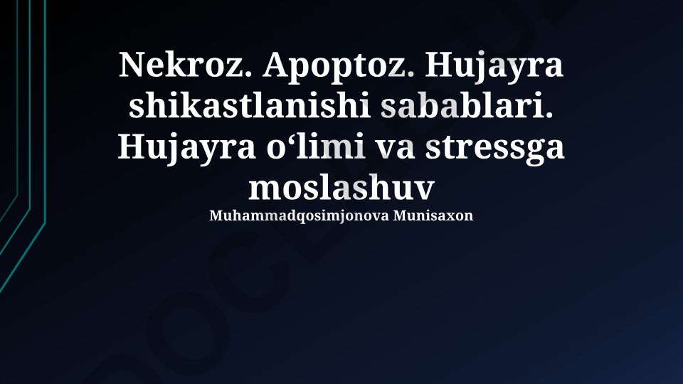 Nekroz, Apoptosis va hujayra shikastlanishi sabablari
