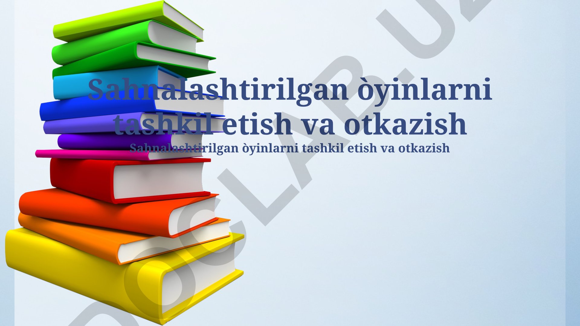 Sahnalashtirilgan o'yinlarni tashkil etish va o'tkazish