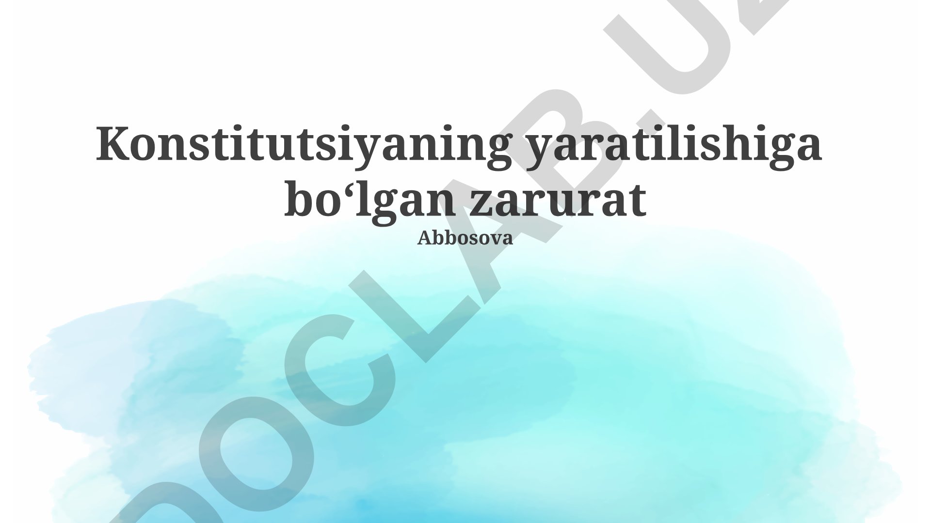 Amerika Konstitutsiyasining yaratilishi va tamoyillari