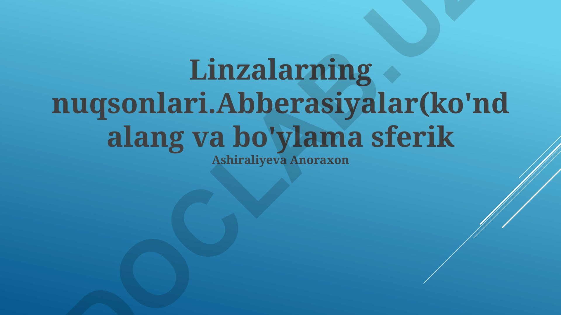 Linzalarning nuqsonlari va aberratsiyalar