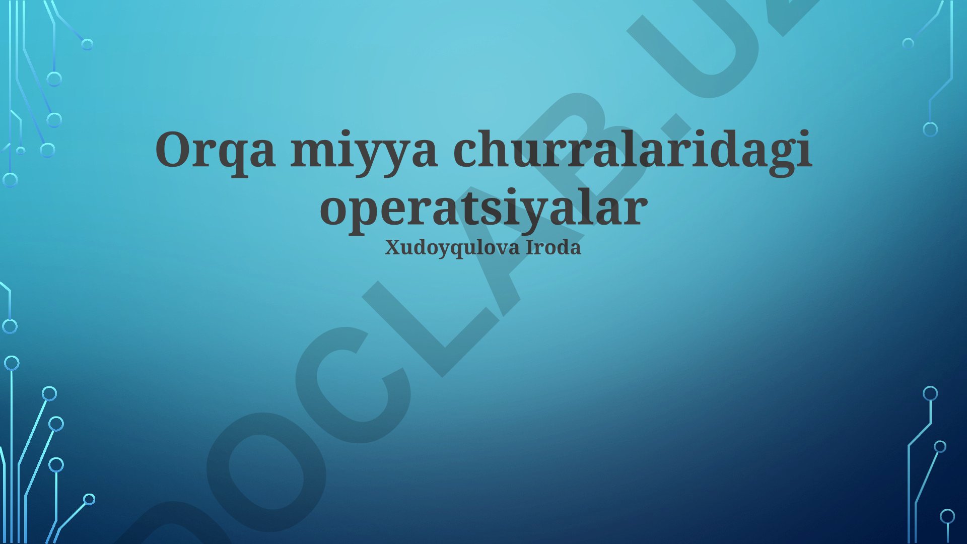 Orqa miya churralaridagi operatsiyalar va neyro navigatsiya