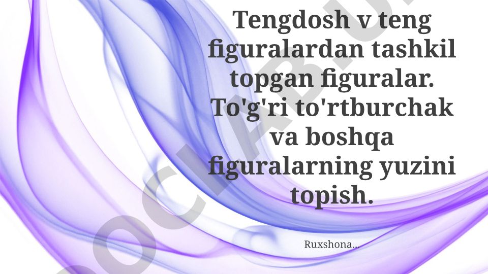 Figuralarning yuzini o'lchash usullari va formulalar