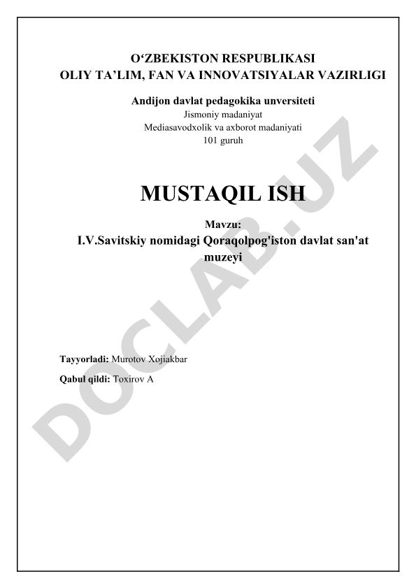 I.V.Savitskiy nomidagi Qoraqolpog'iston davlat san'at muzeyi