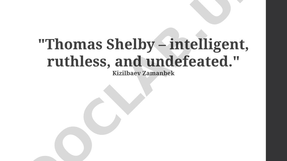 Thomas Shelbyning aqlli strategiyasi va rahmsiz hokimiyati