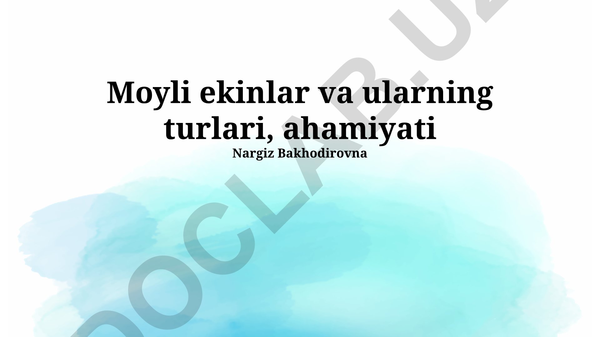 Pul mablag'lari ekinlari turlari, ahamiyati va iqtisodiy jihatlari