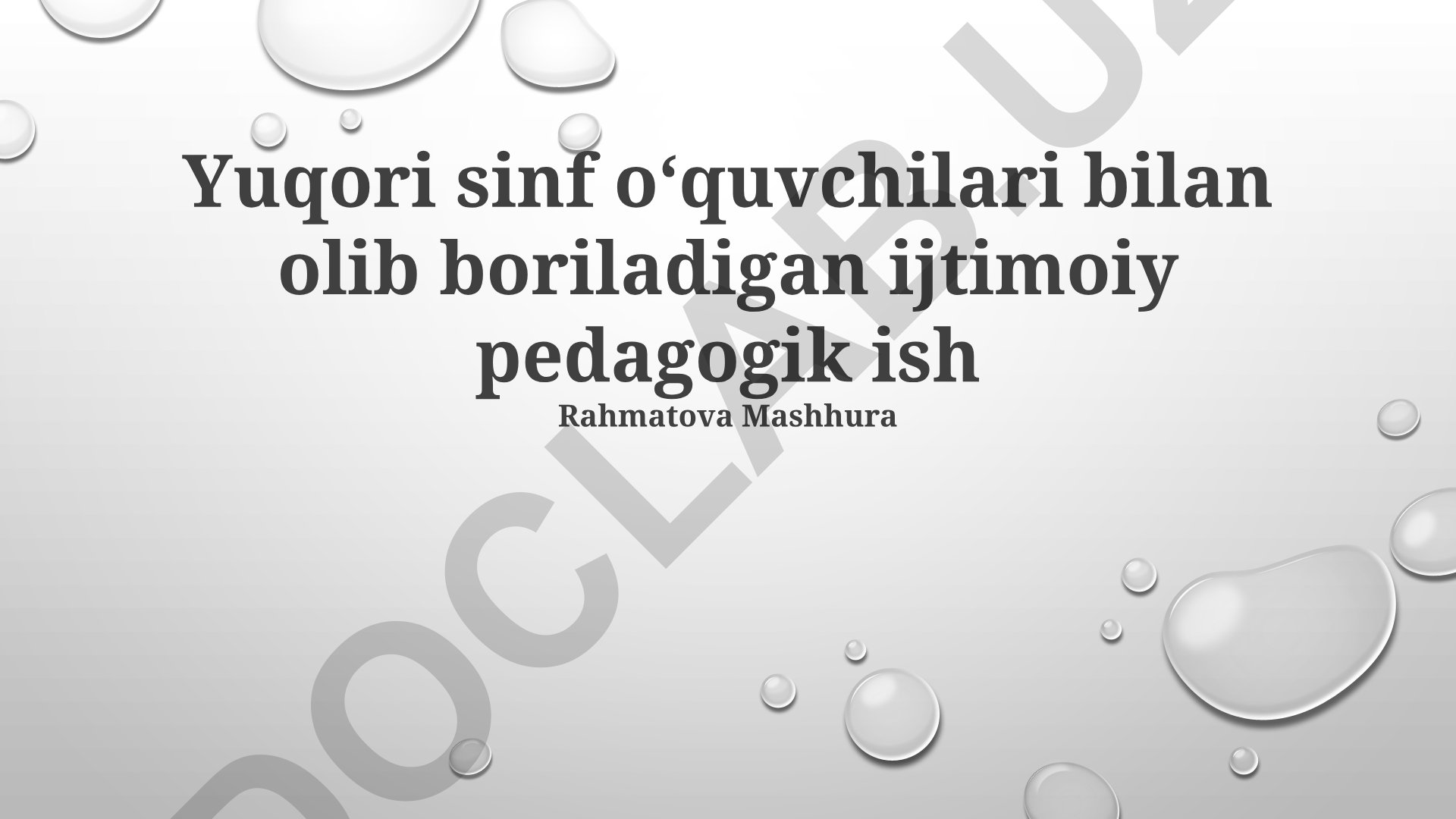 Yuqori sinf o'quvchilari bilan ijtimoiy-pedagogik ish