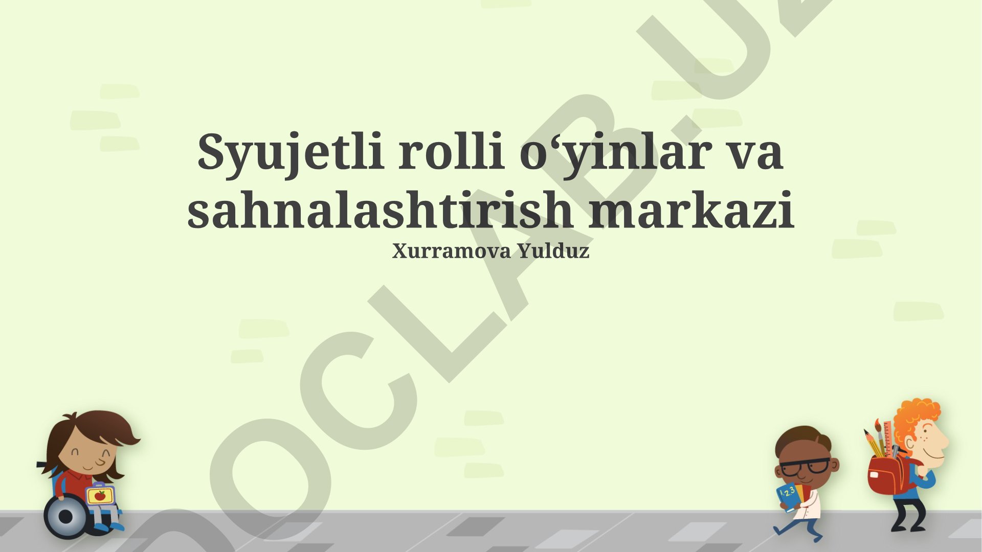Syujetli rolli o‘yinlar va sahnalashtirish markazi