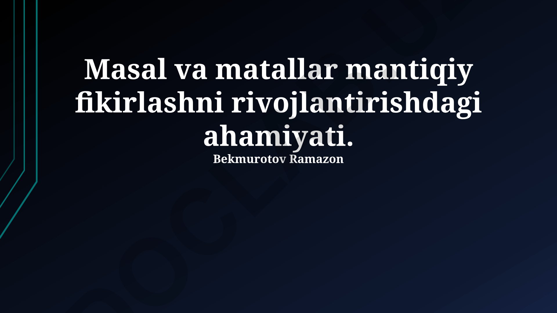 Masal va maqollarning mantiqiy fikrlashni rivojlantirishdagi ahamiyati