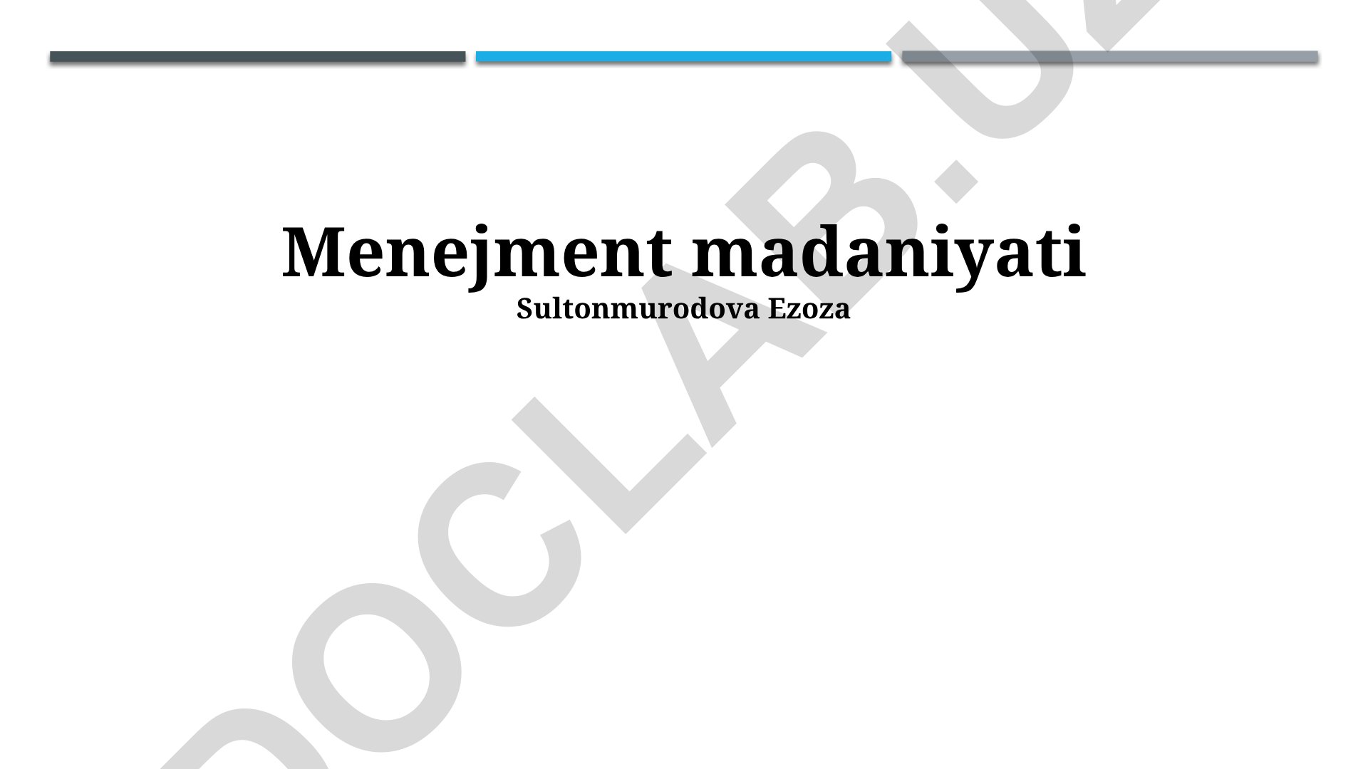 Rahbariyat madaniyati va korxona samaradorligi