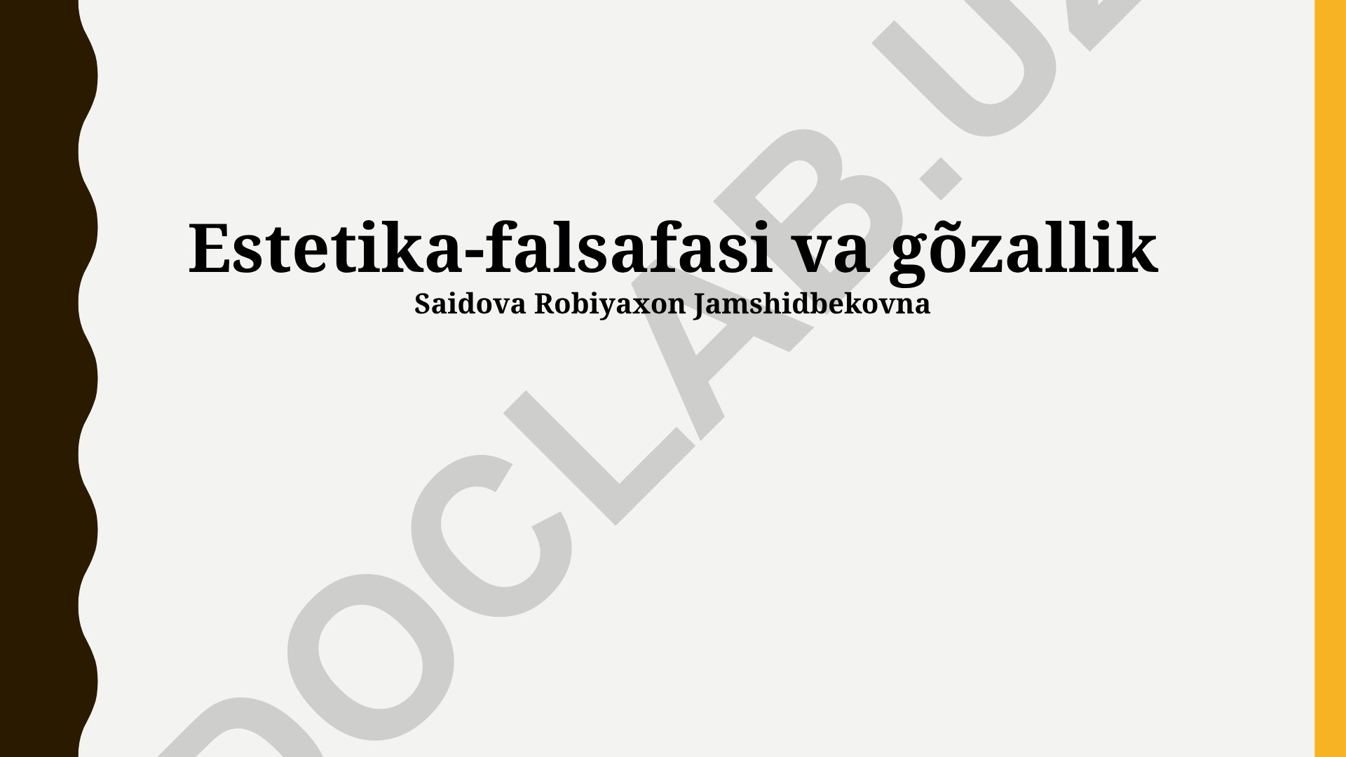 Estetika-falsafasi va go'zallik