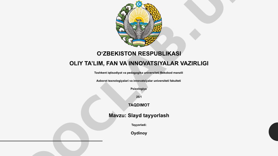 Slayd tayyorlash