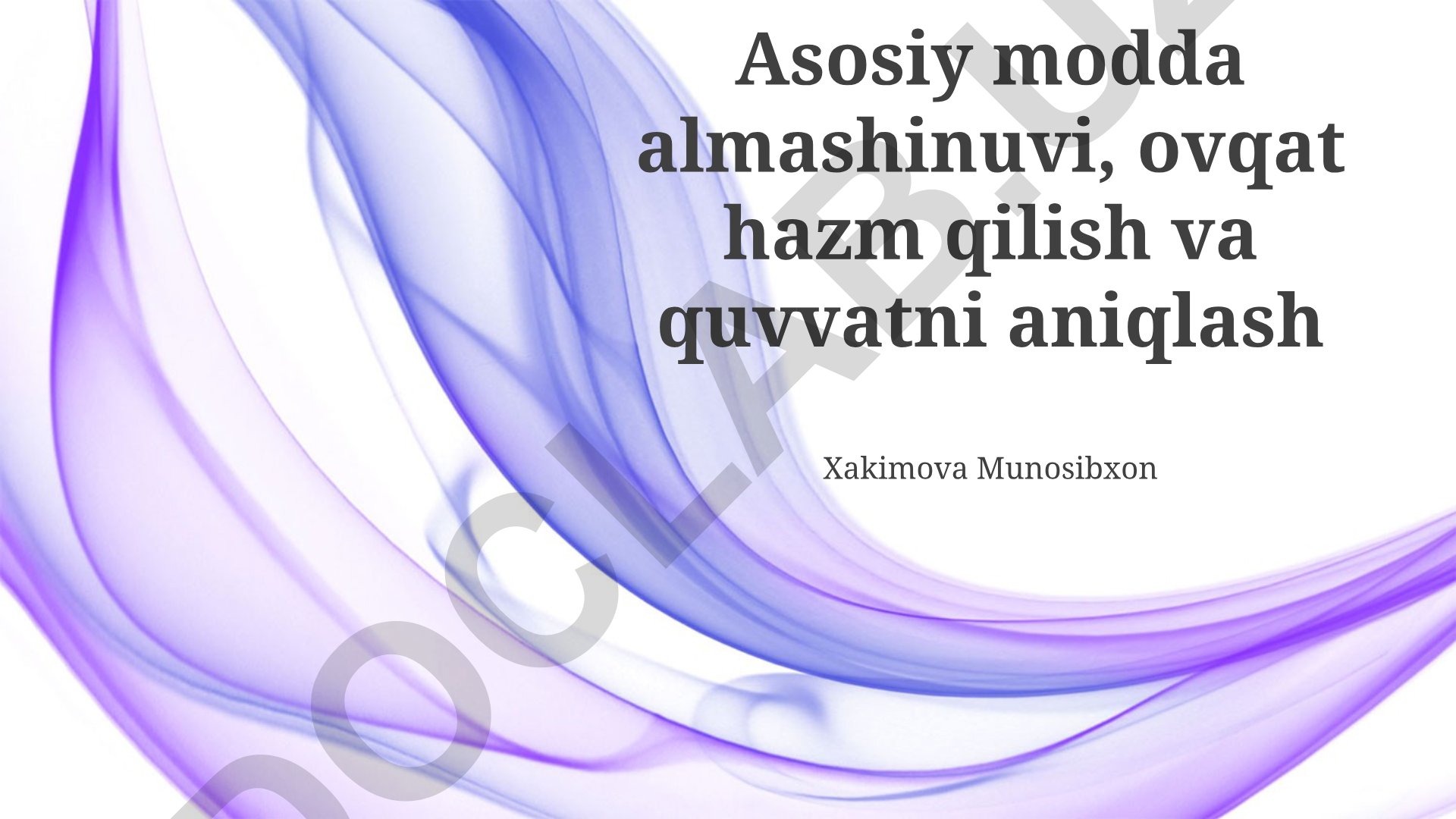 Asosiy modda almashinuvi, ovqat hazm qilish va quvvatni aniqlash