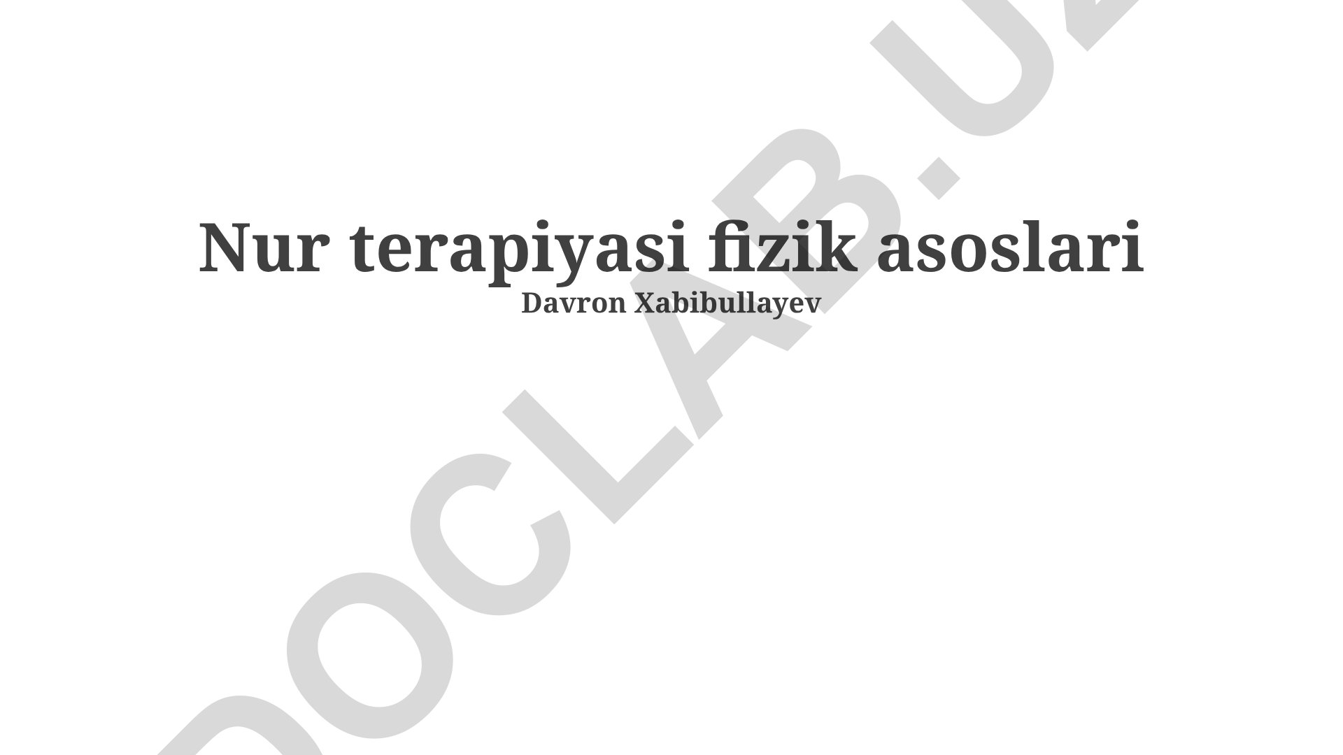 Nur terapiyasi fizik asoslari
