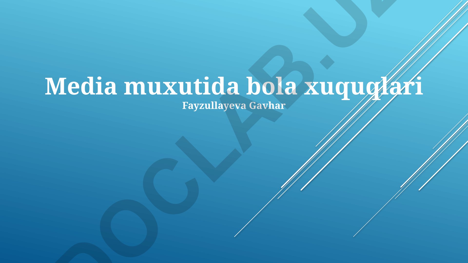 OAVda bolalar huquqlari va tasvirining ta'siri