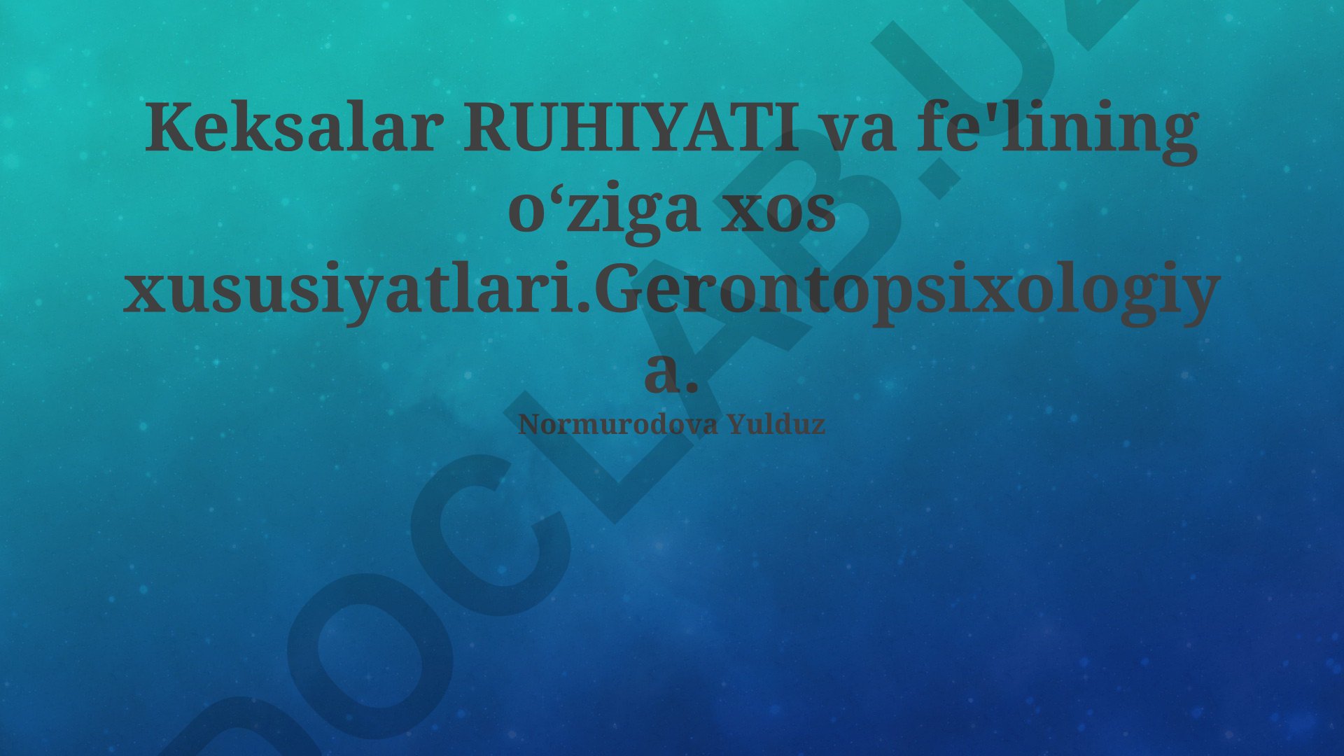 Keksalar ruhiyati va fe'lining oʻziga xos xususiyatlari