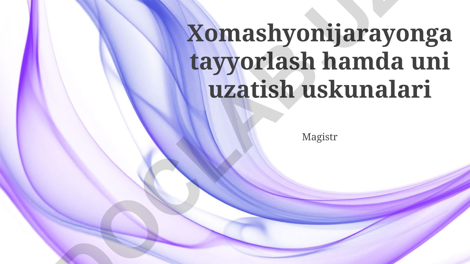 Xomashyo tayyorlash va uzatish uskunalari